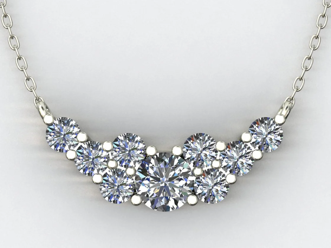 Render: 18k diamond pendant for remount