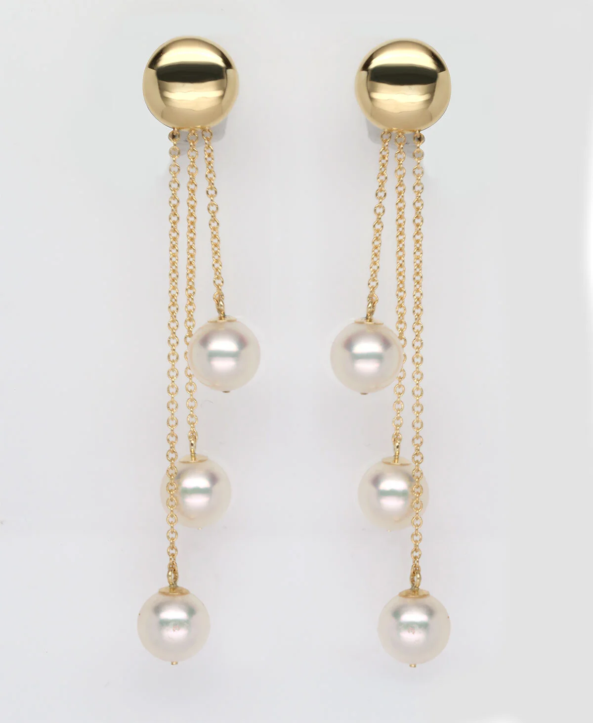 Remount: 18k hand fabricated Mikimoto 8mm AAA pearl earrings