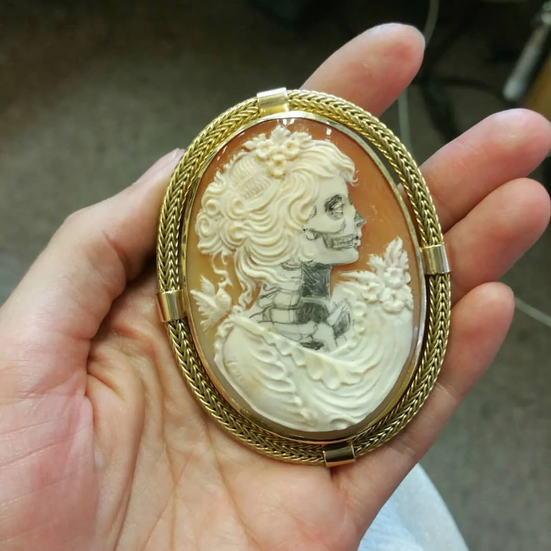 14k shell cameo pre-death