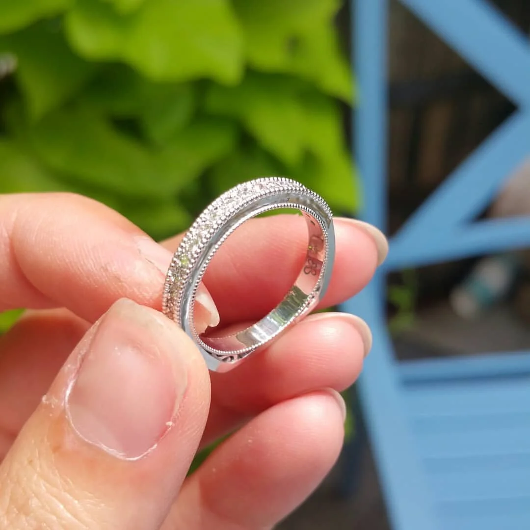 14k diamond wedding band