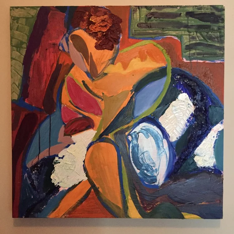 Three Multi-Media Paintings by Madeline Simms