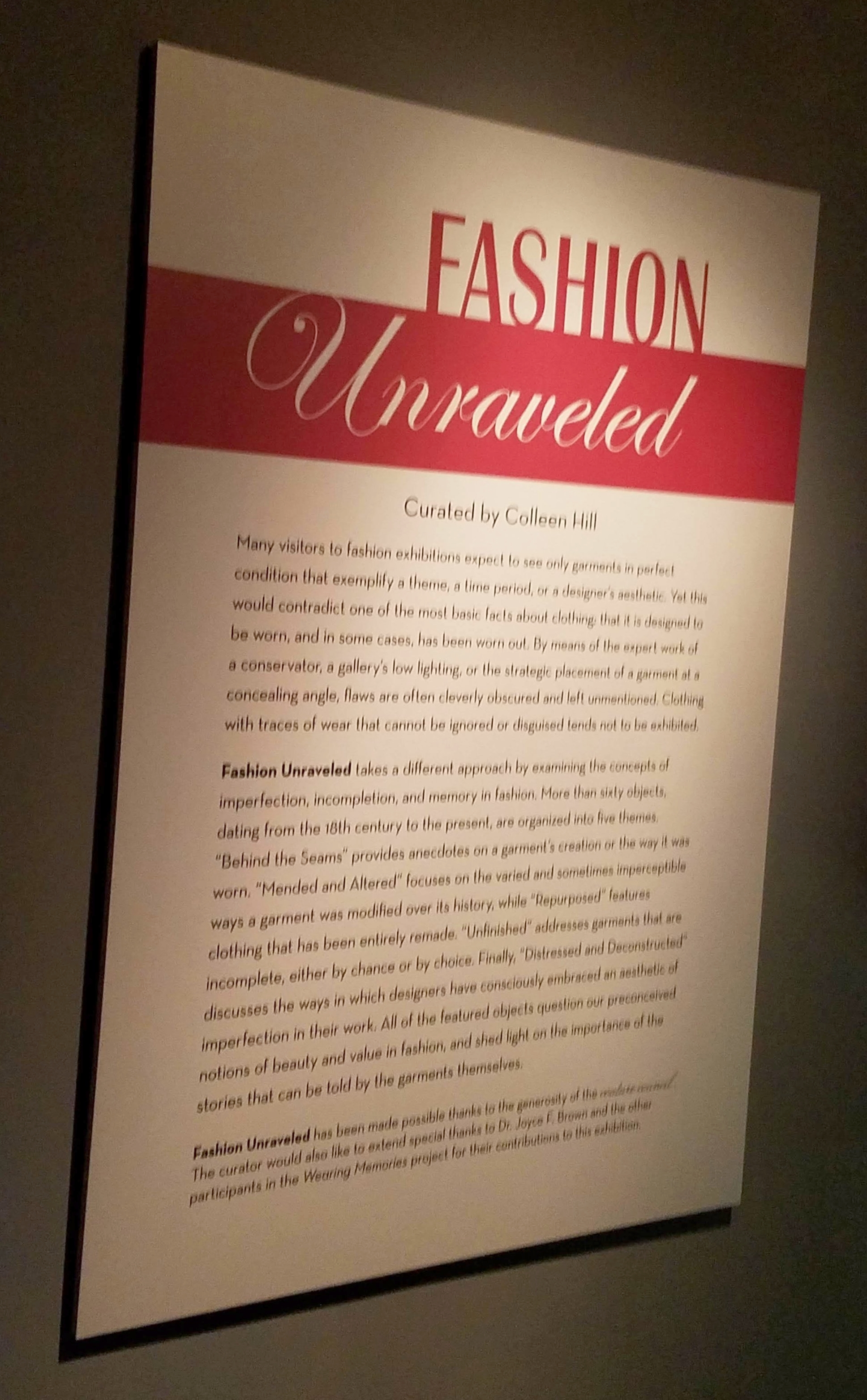  ‘Fashion Unraveled’ Exhibit at the Fashion Institute of Technology (FIT) Museum 