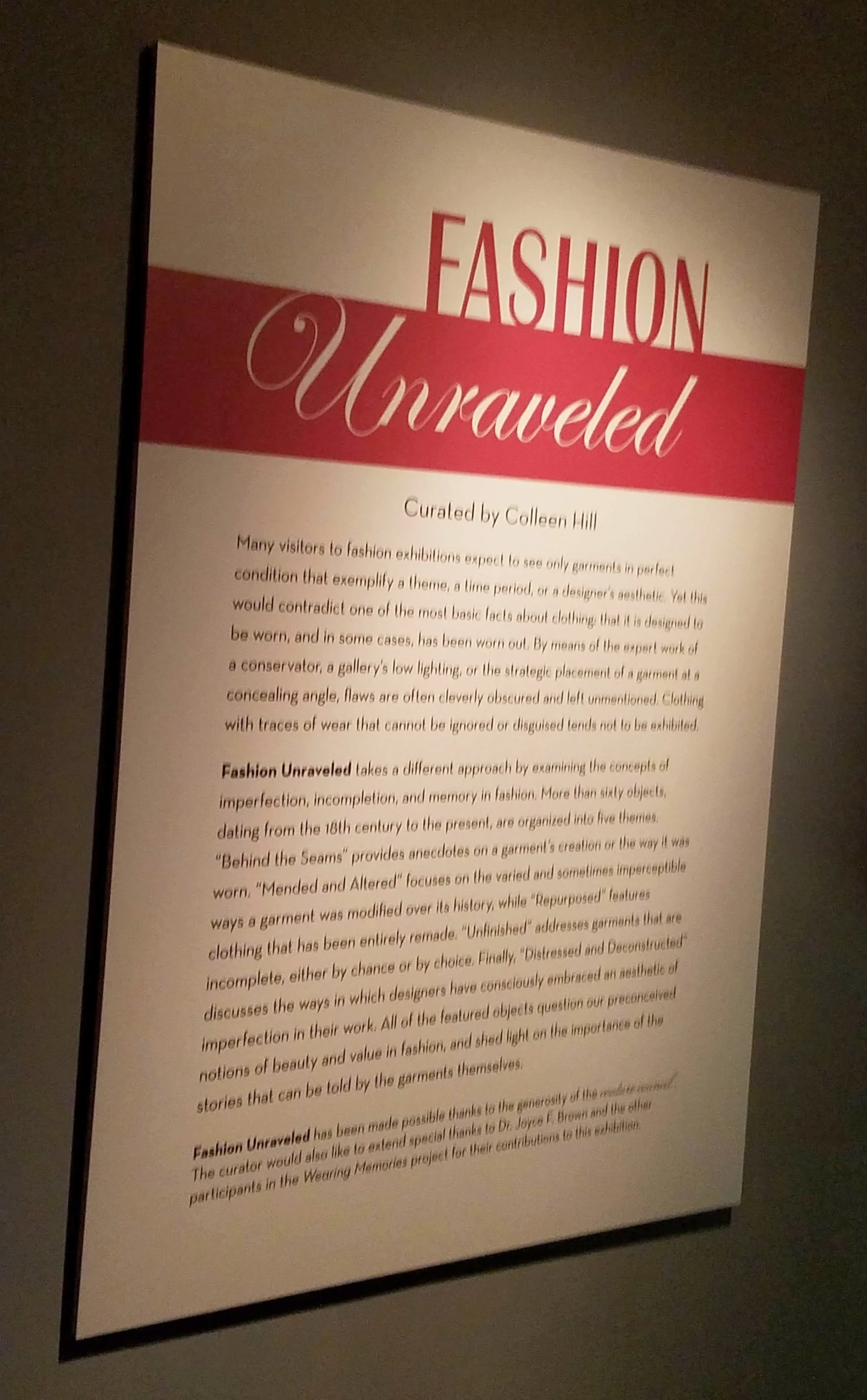 ‘Fashion Unraveled’ Exhibit at the Fashion Institute of Technology (FIT) Museum