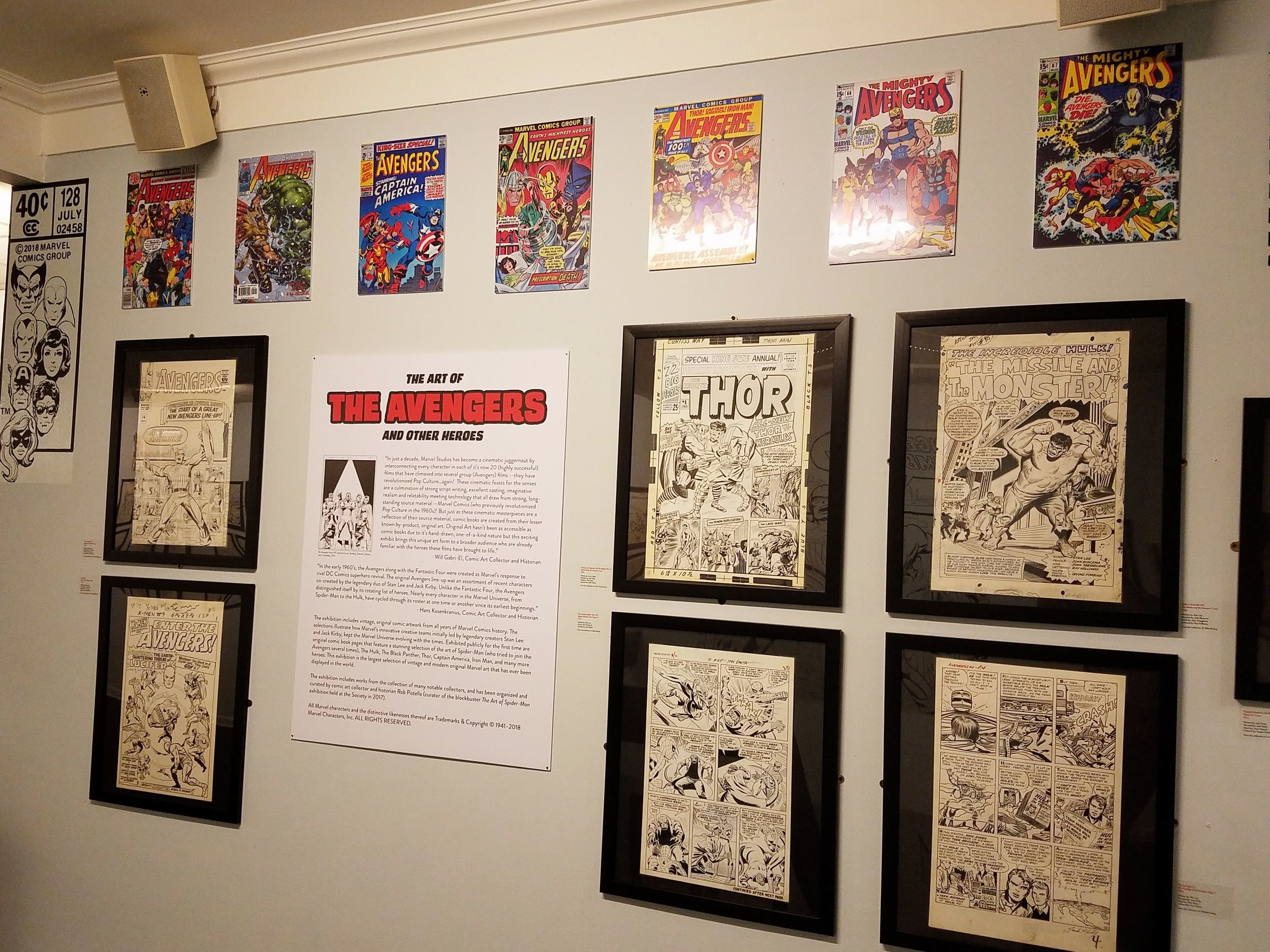  Avengers exhibit at the Society of Illustrators, Upper East Side, New York. 