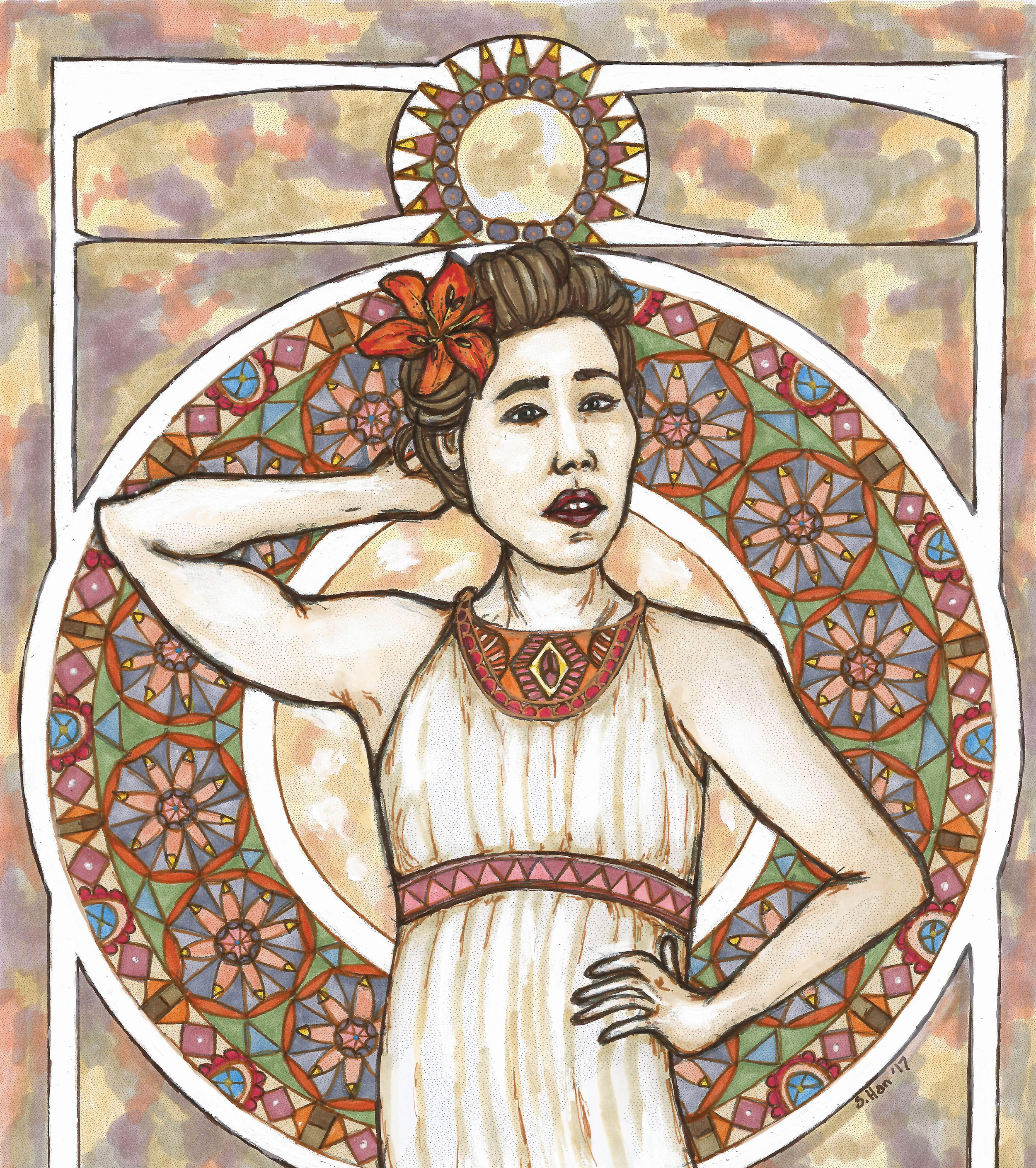 Mucha inspired self portrait