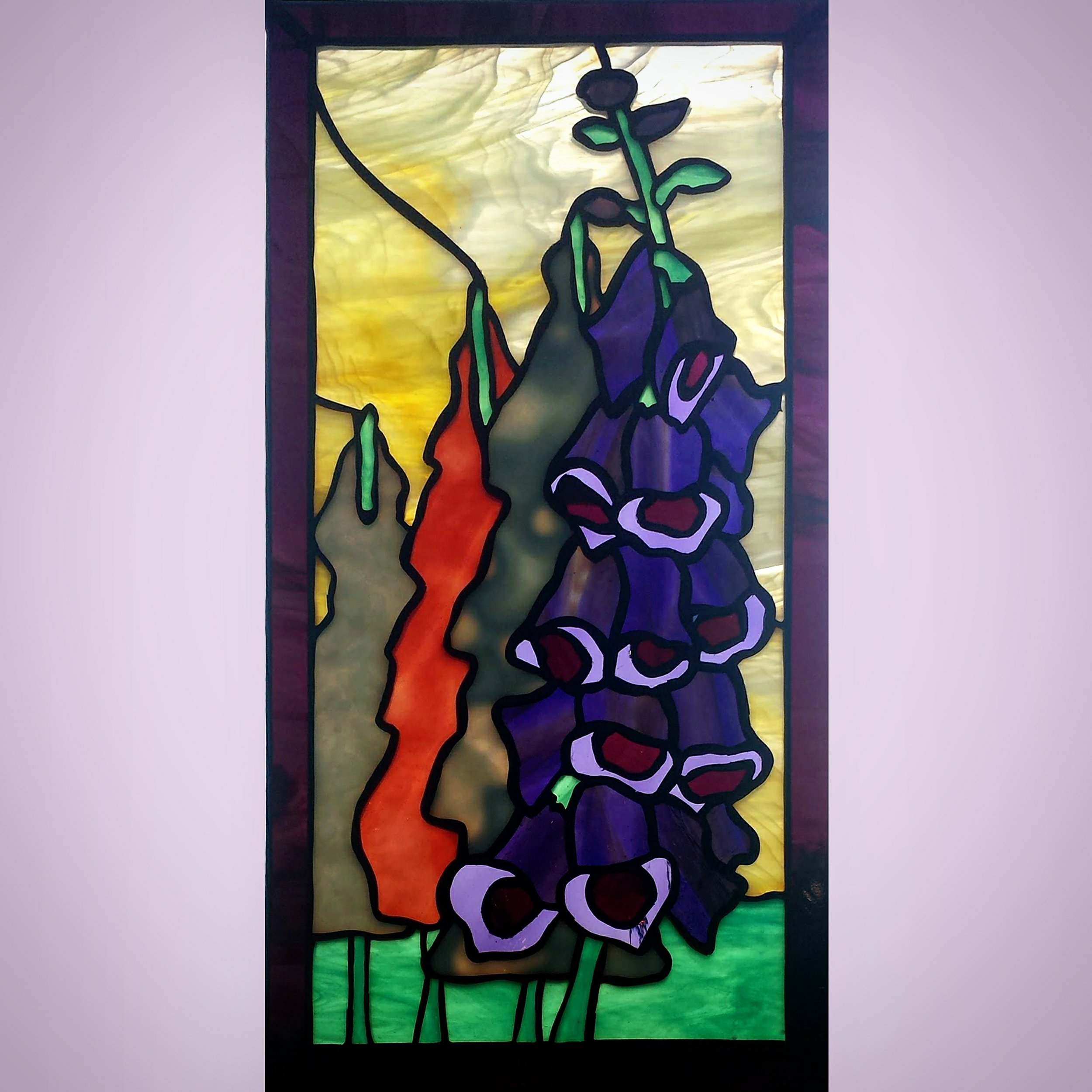 Funky Foxglove ~ Stained Glass by Colleen Clifford ~ serving Humboldt County and beyond