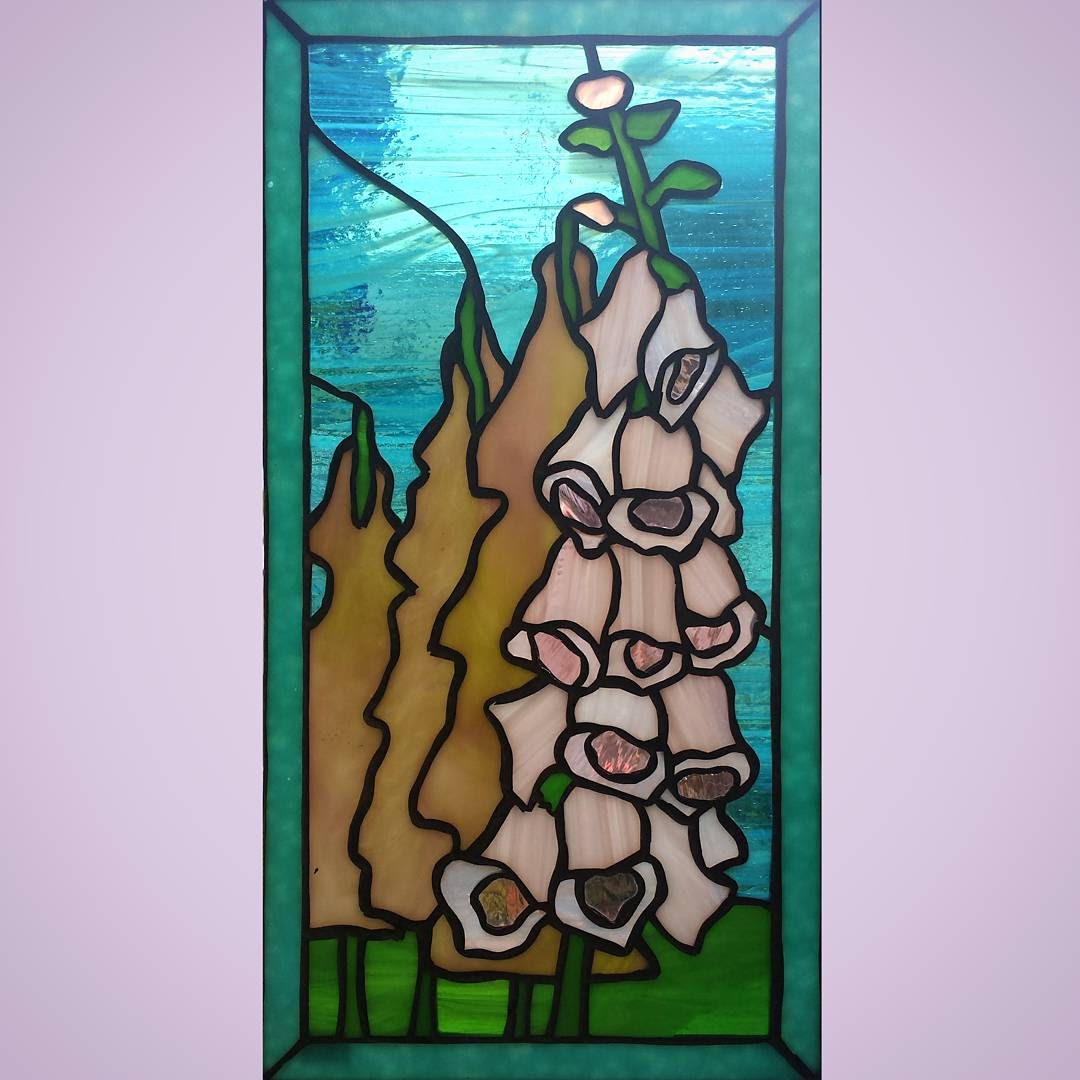 Fair Foxglove ~ Stained Glass by Colleen Clifford ~ serving Humboldt County and beyond