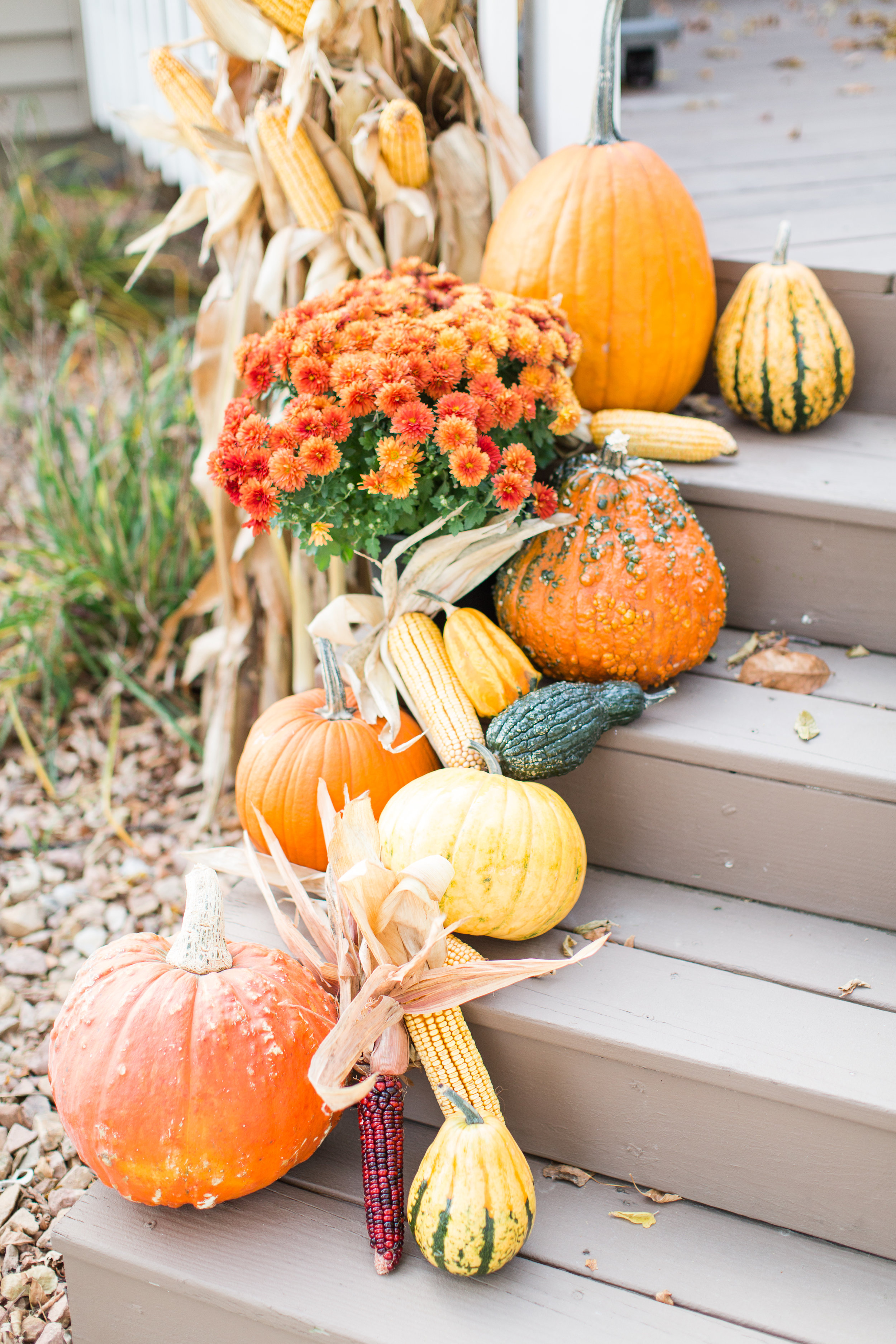 fall decor | front porch | pumpkins | straw bale | decorating | stephanie lynn photography