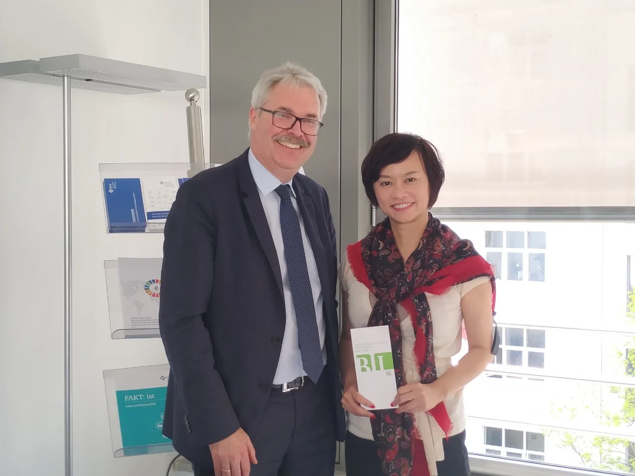 The Vice General Director Dr Marcus Girnau (left) from BLL and the General Manager Angela (right) from A.A. holds a meeting in Berlin.