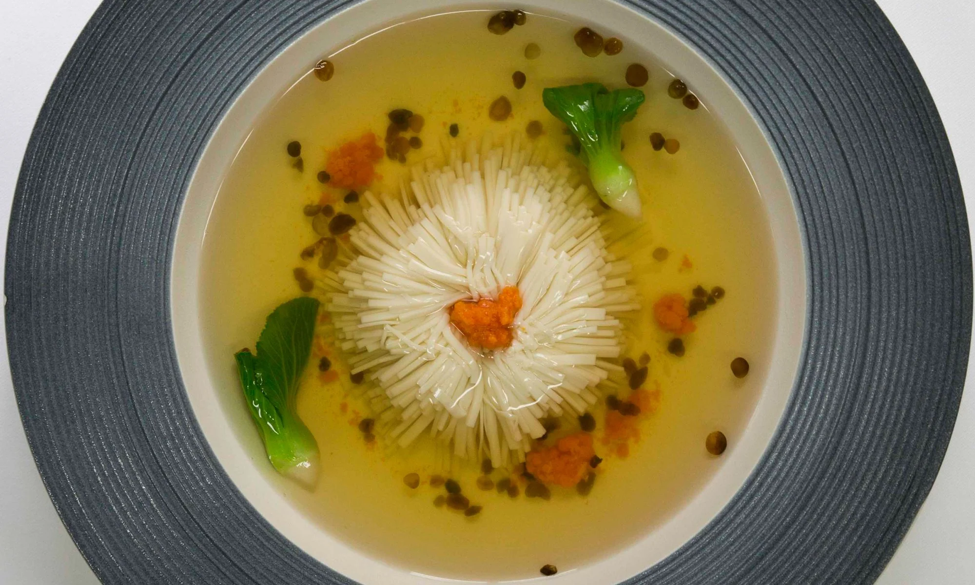 181115 Dish-Chrysanthemum 'thousand cut' silken tofu in chicken broth..jpg