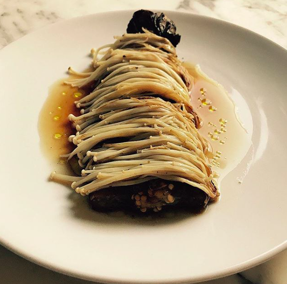 181224 Dish-smoked eggplant wattleseed enoki.png