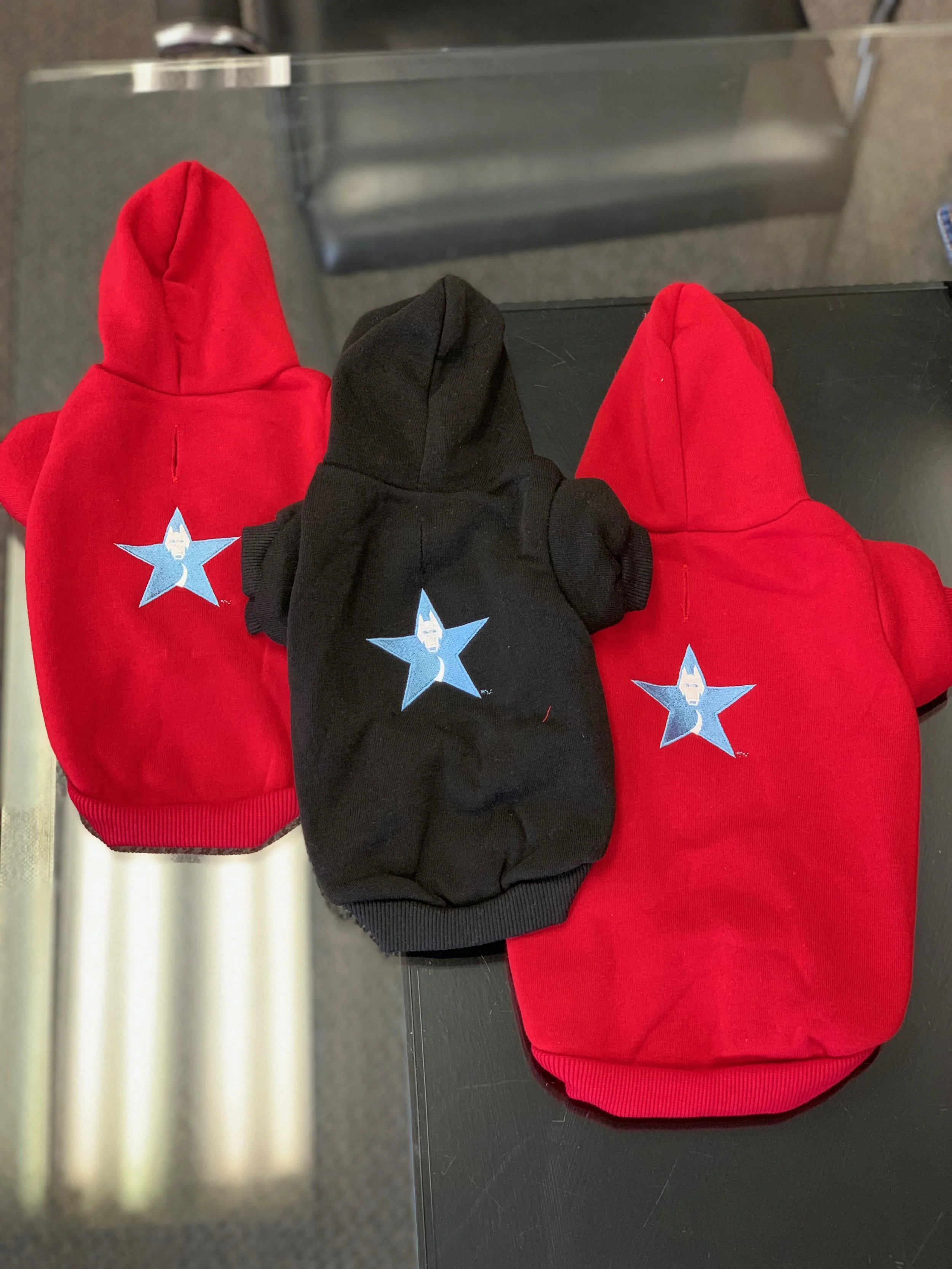 Doggie Sweat jackets - available upon request with training package.
