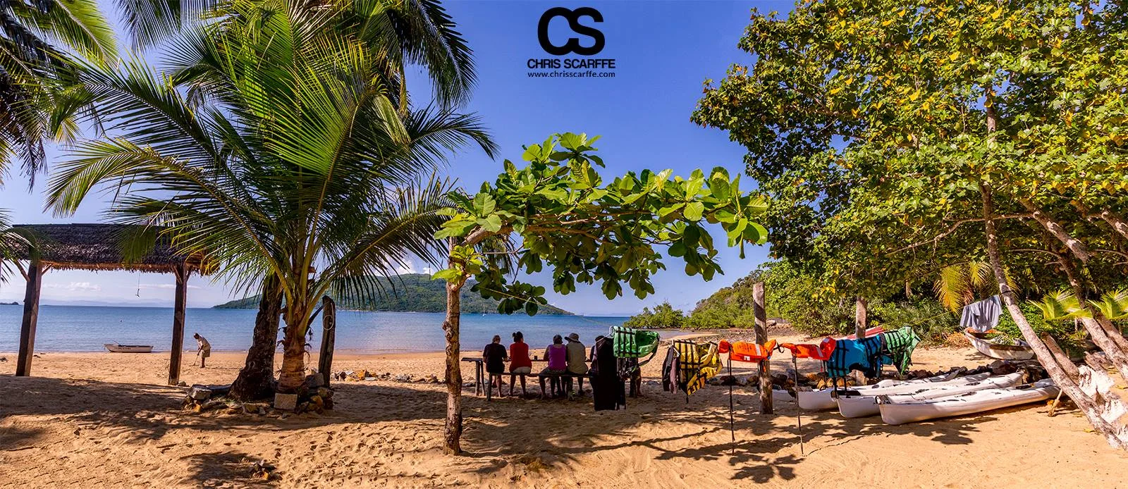 Relaxing after a day of kayaking. Lokobe Beach Camp