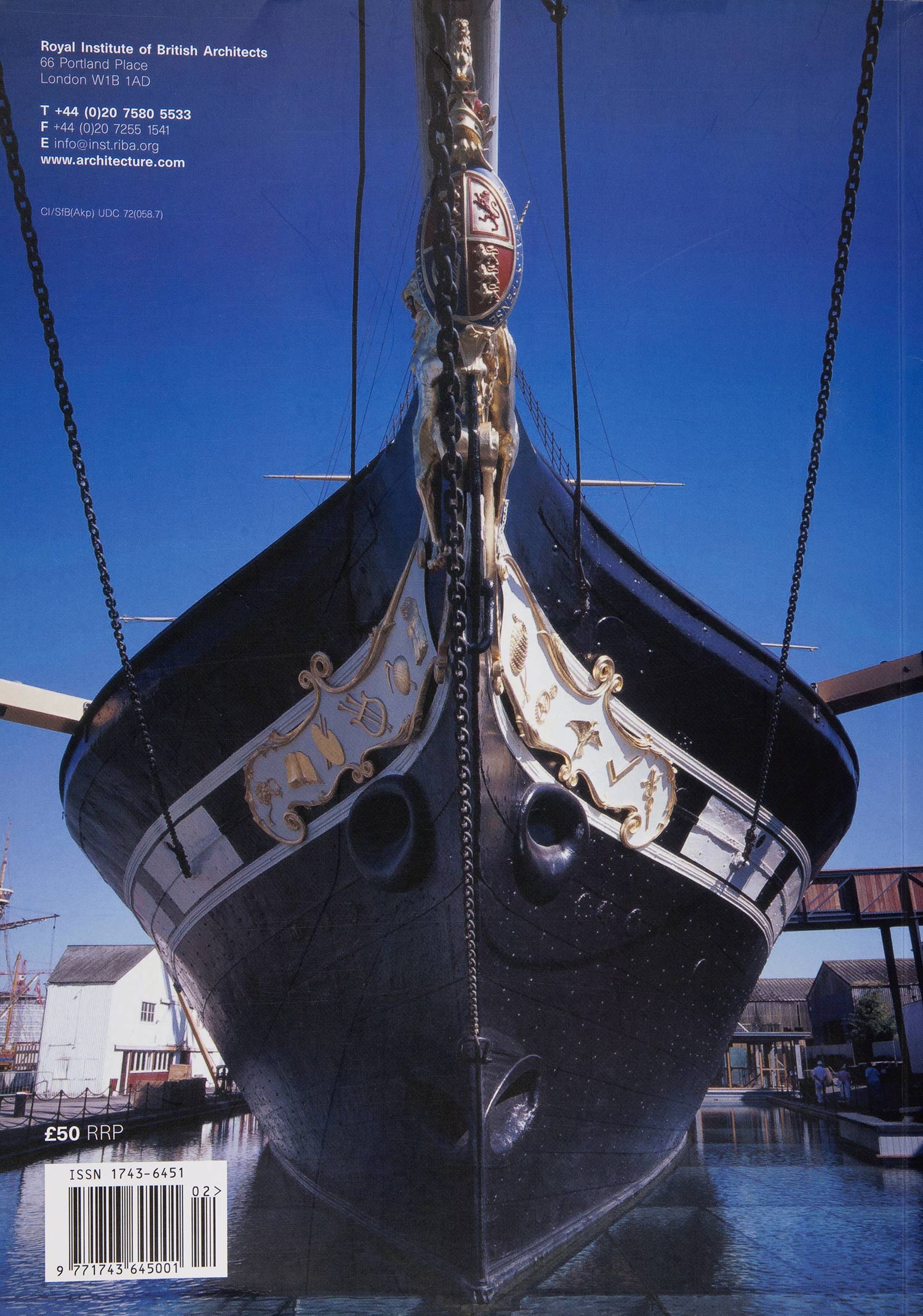 RIBA Conservation Sector Review (rear cover) - ss Great Britain Museum