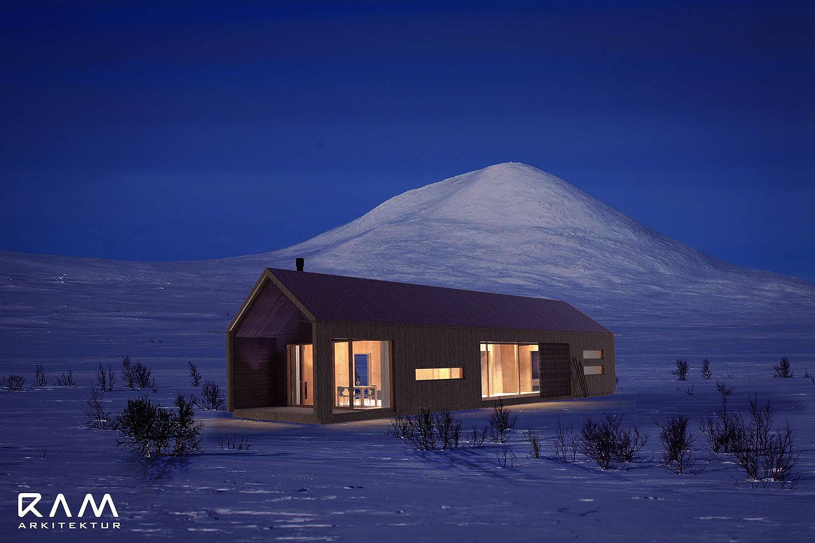 Illustrasjon: RAM arkitekter/Massivhytta