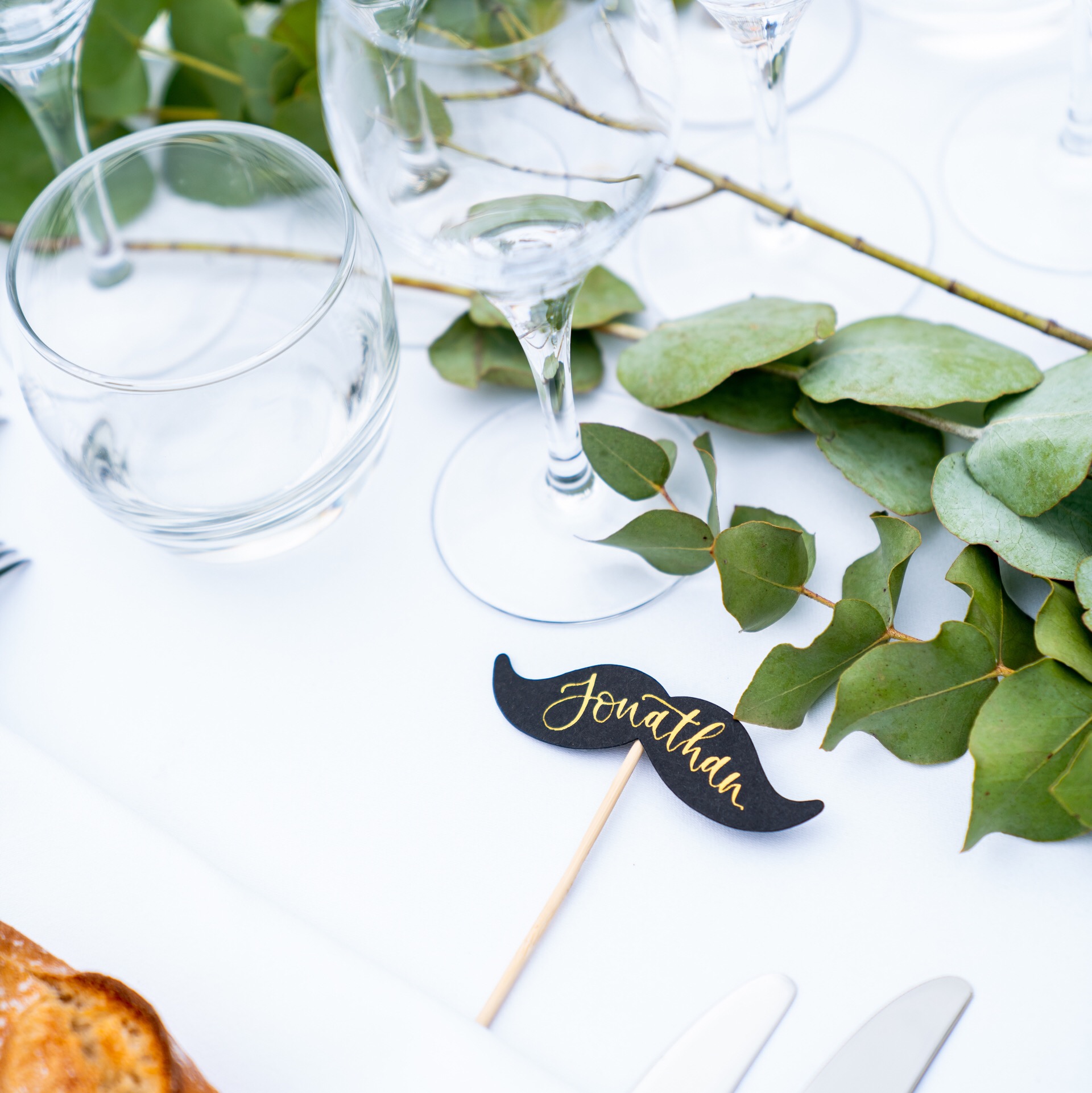 These fun moustache props were personalised for the gents to find their seats at a beautiful destination wedding in Chateau St. Martory, captured by David Wheeler Photography. There were also…