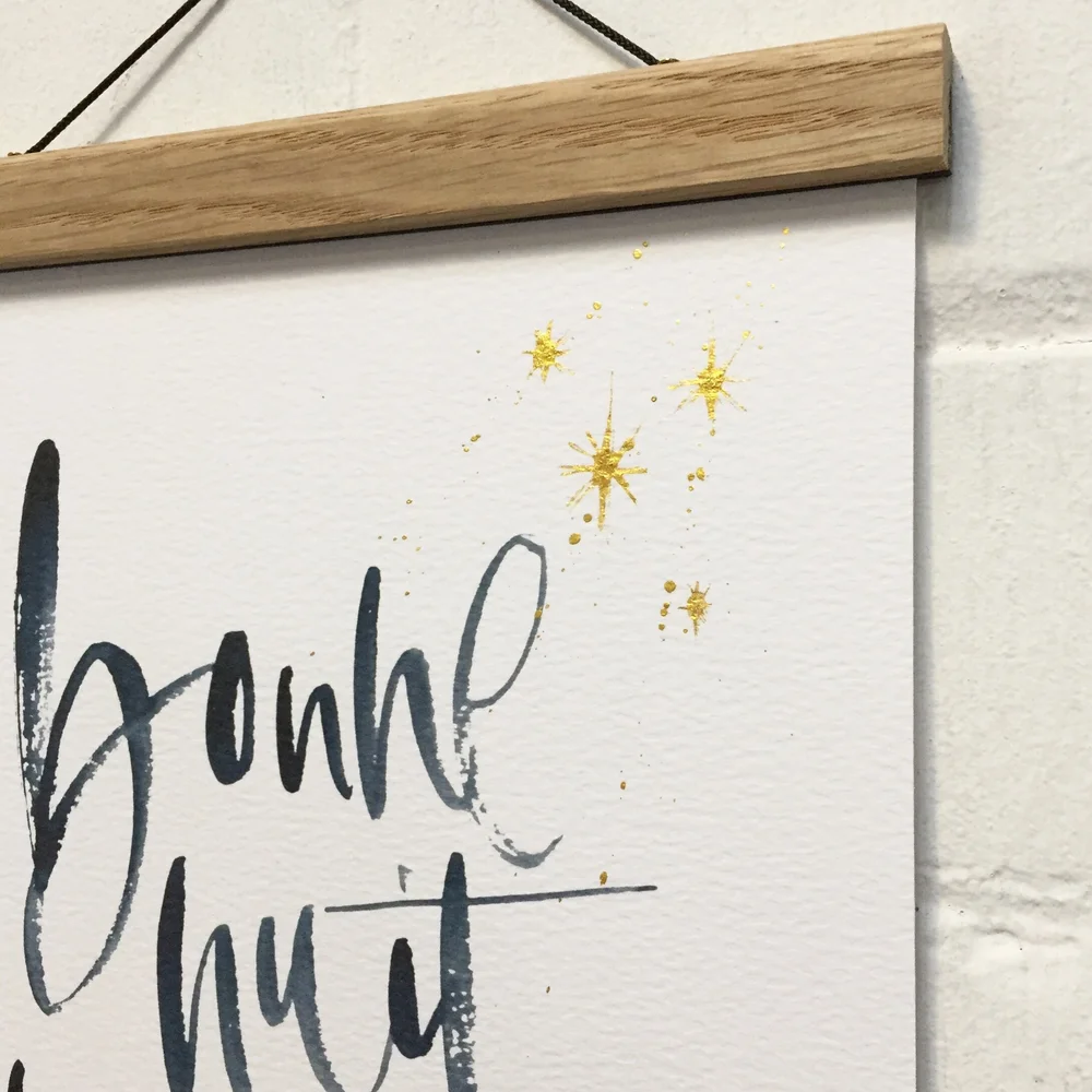 Bonne Nuit Bebe Brush Lettered Print Modern Calligraphy Lettering Studio
