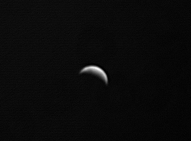 Venus through a Baader U Filter. Much more affected by ‘seeing’ but some cloud detail is now visible