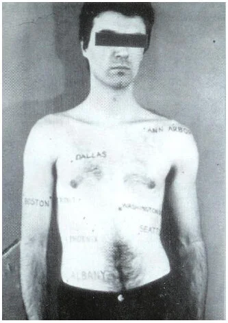 David Byrne as Map of the United States, 1973