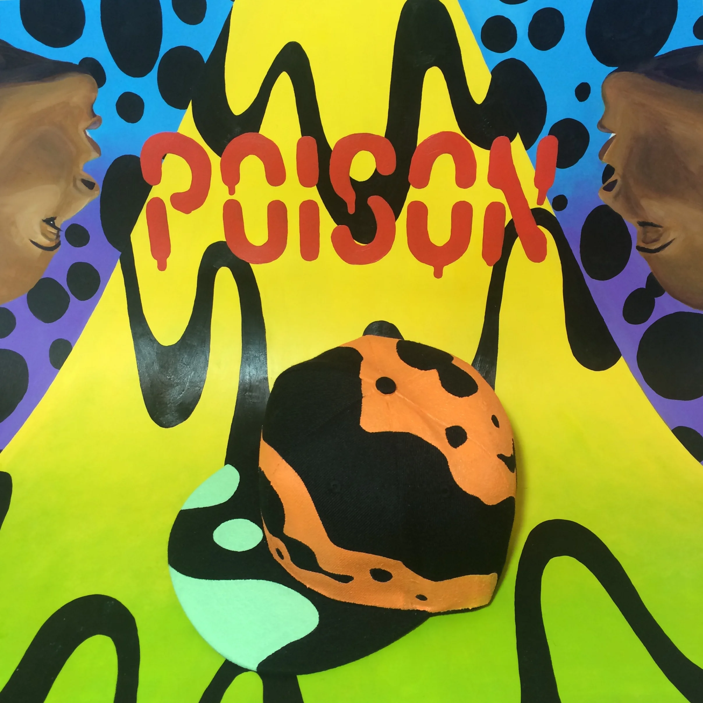  2016  Hand-Painted Poison Dart Frog Snapback Cap (for sale) &nbsp;  Background Artwork (Acrylic on Paper) 