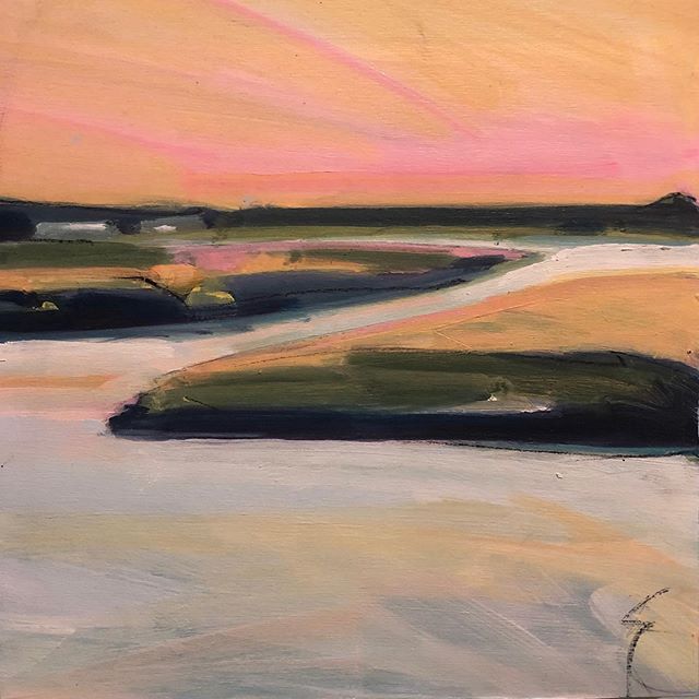 Did you see the sunset on the May tonight? 🌅 *new work* upper sandbar abstract 😍#Mayriver #abstracts #southern #charm #originalart #bluffton #sandbar