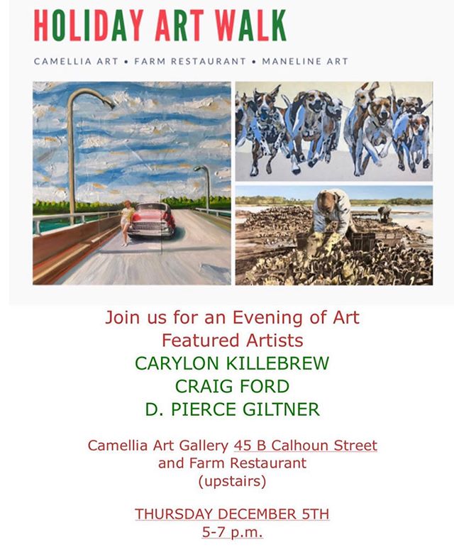 Join Maneline this Thursday downtown Bluffton two fabulous spaces, delicious food, fabulous wine, and AMAZING ARTISTS! Happy holidays get out and enjoy this shopping weather! Give the gift of art! 🎁 🎨😍 #christmasart #christmasshopping #originalart