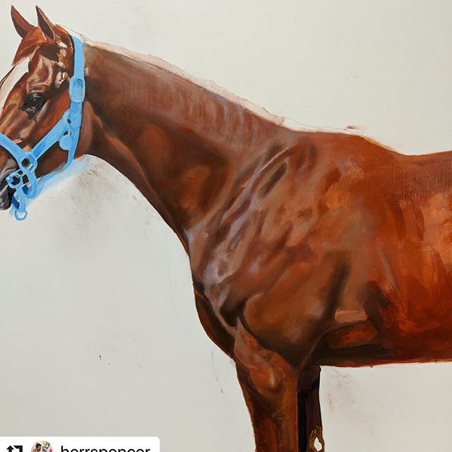 Sooooo excited to work on this project we&rsquo;ve kept under wraps until now 🥳 the amazing and talented @herrspencer working on 🐎 @kentuckyderby winner! Can&rsquo;t wait to see the final product! 🤗Look for @herrspencer at Art Basel Miami this wee