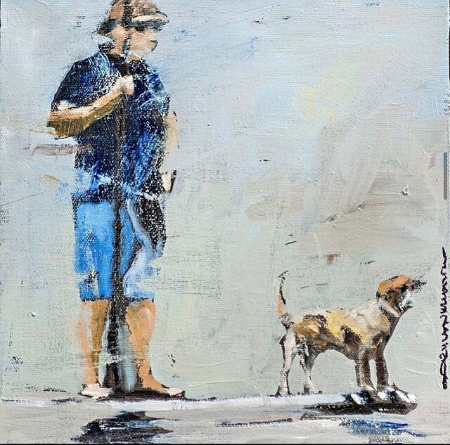 &ldquo;Paddle Dog&rdquo; 10x10 southern perfection by @carylonkillebrew  #paddleboard #mayriver #bluffton #dog #river #south #palmettobluff #partner #riverlife #orignalart #southernart #hightide #lowtide #boys #southernkids #southerntide #mansbestfri