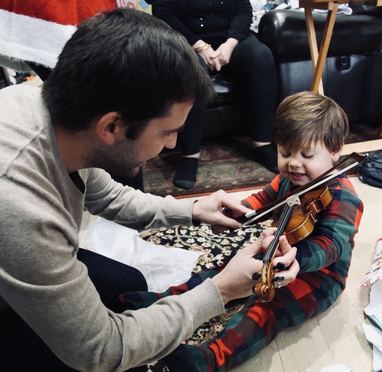 Oliver's first violin lesson