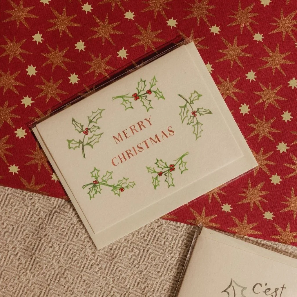 Merry Christmas Holly Card