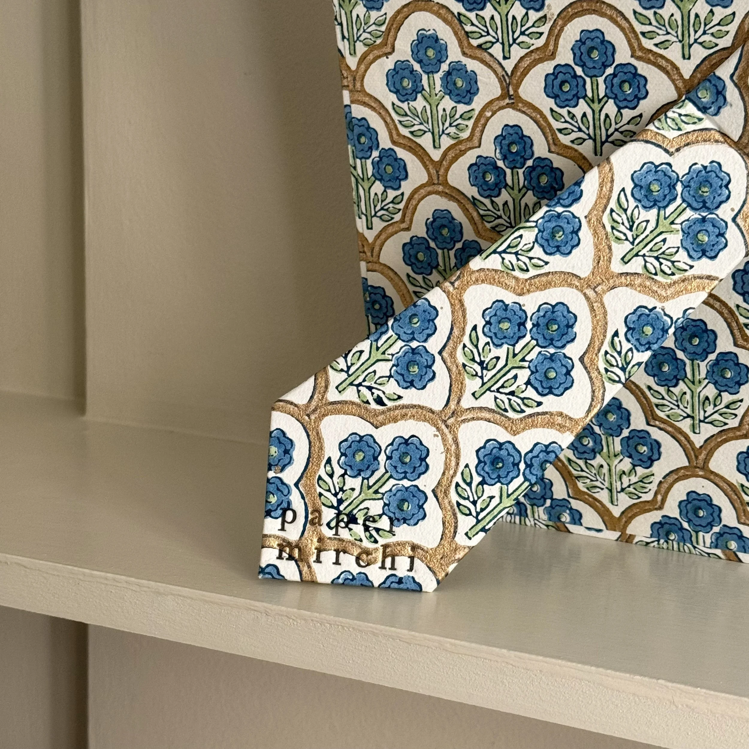 Printed Covered Photo Frame Blue Floral Print