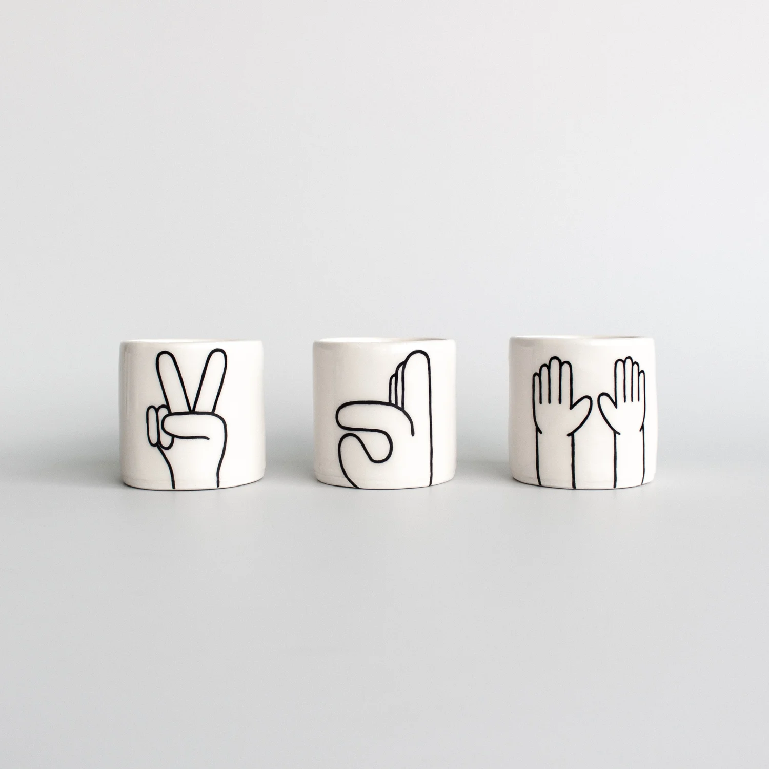 Louise Madzia Handpainted Ceramic Emoji Pots