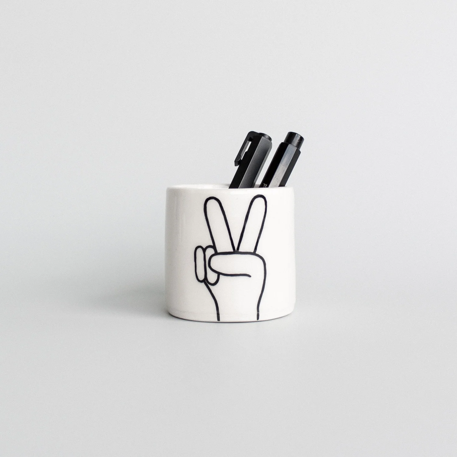 Louise Madzia Peace Emoji Ceramic Pen Pot