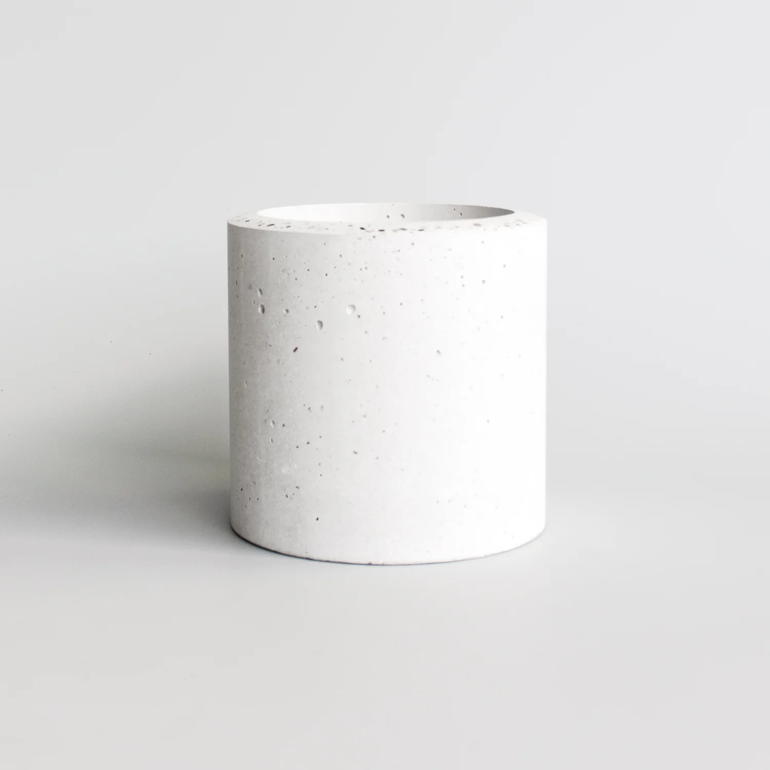 White Speckled Hand Cast Concrete Planter Large