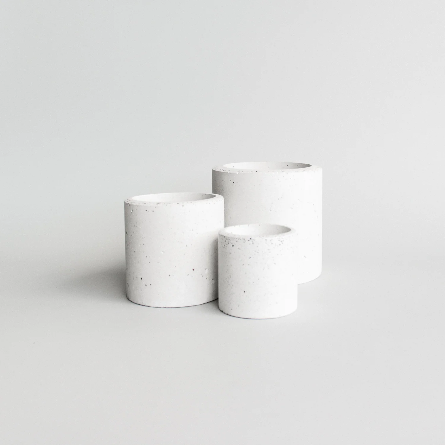 Studio Noah White Speckled Concrete Planters Sizes
