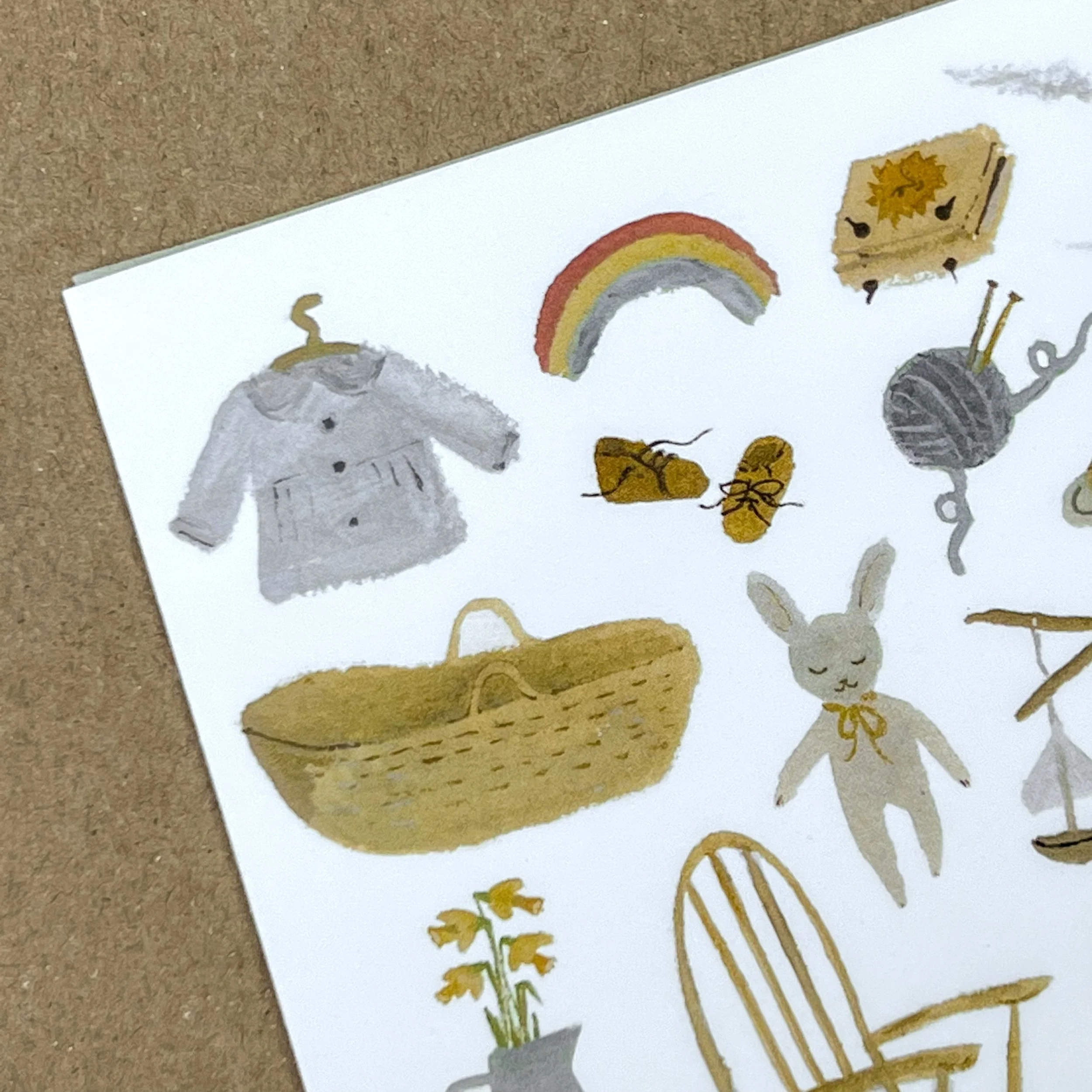 New Baby Illustrated Card