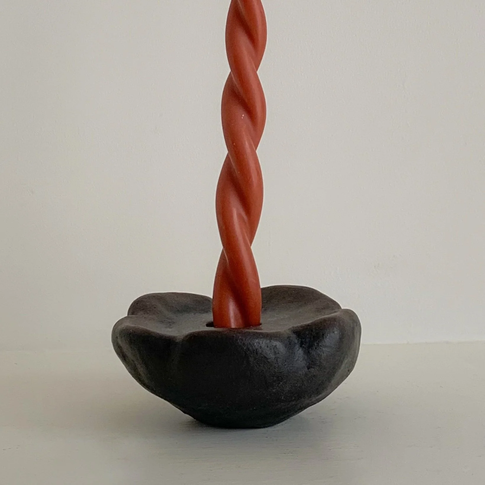 Handmade Ceramic Candle Holder with Candle