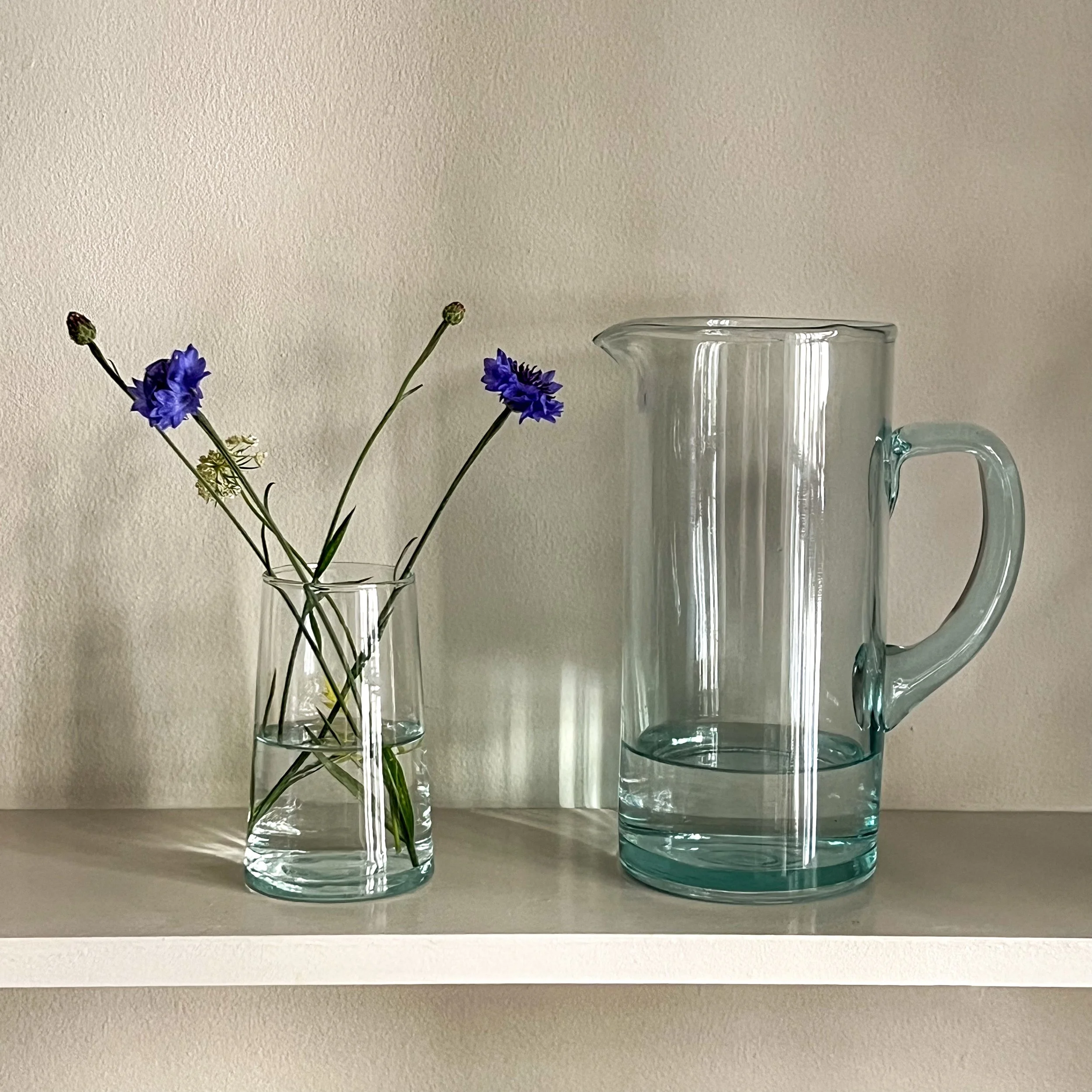 Recycled Glass Tall Jug Carafe