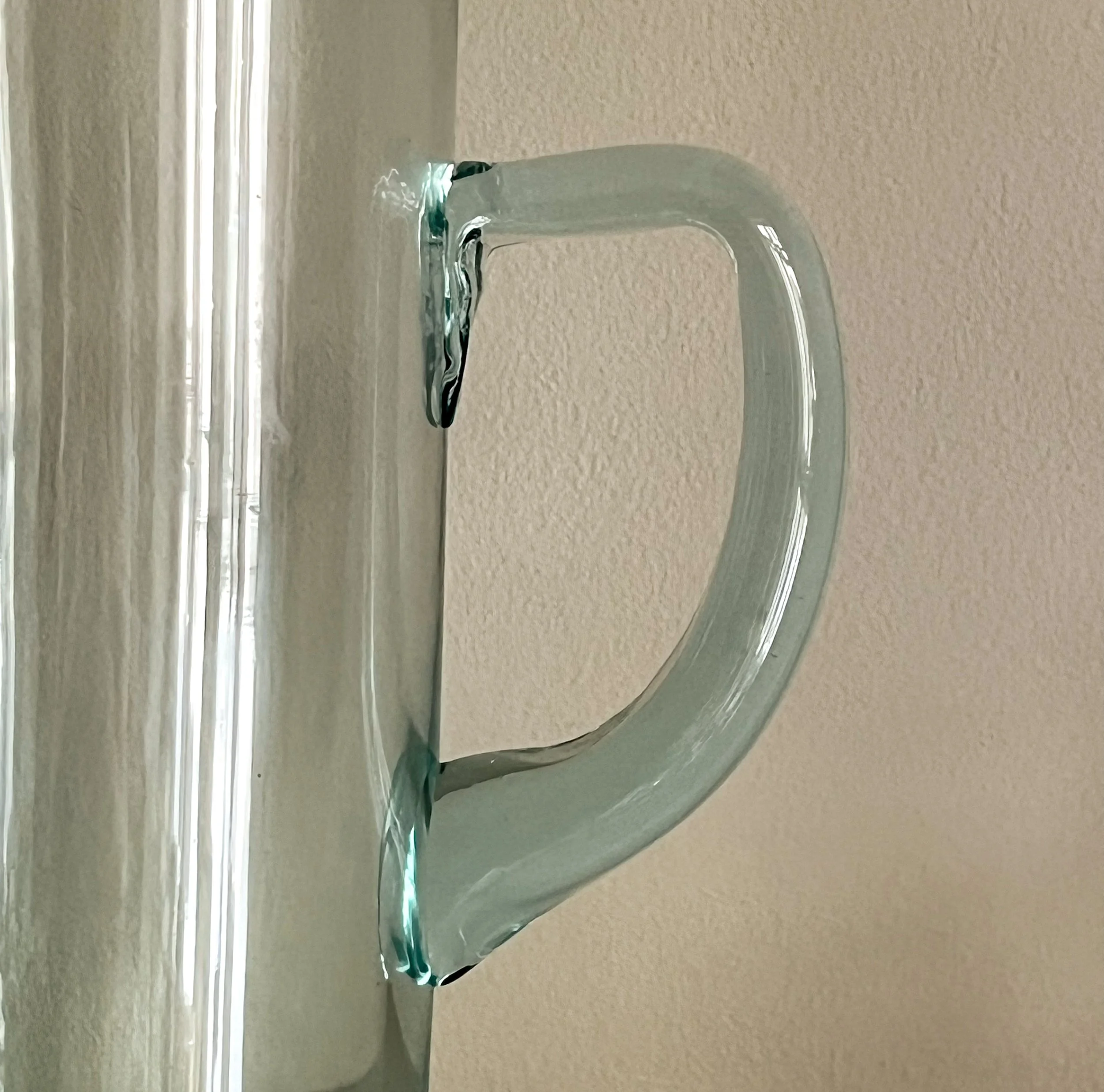 Recycled Glass Large Jug Detail Handle