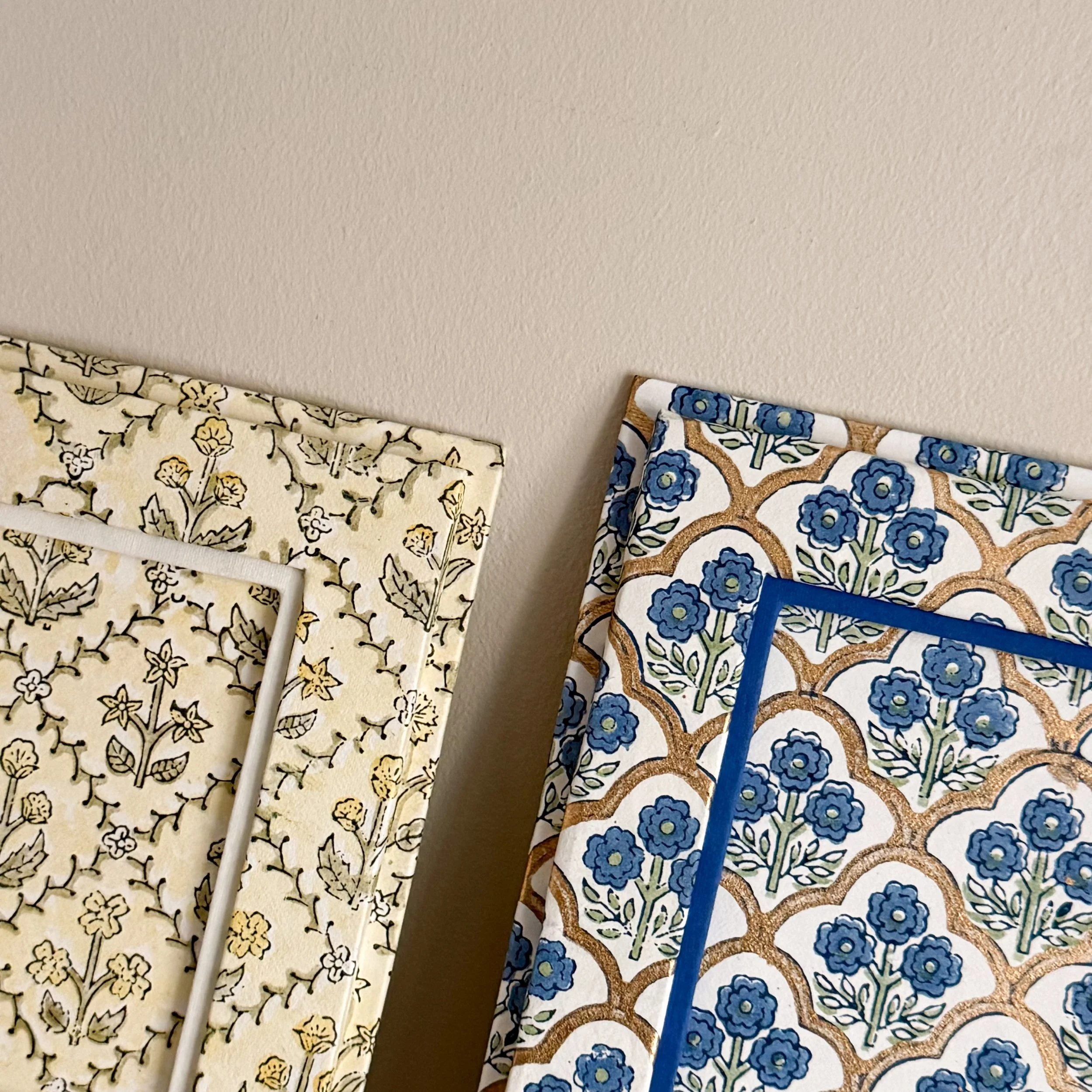 Block Printed Covered Photo Frames