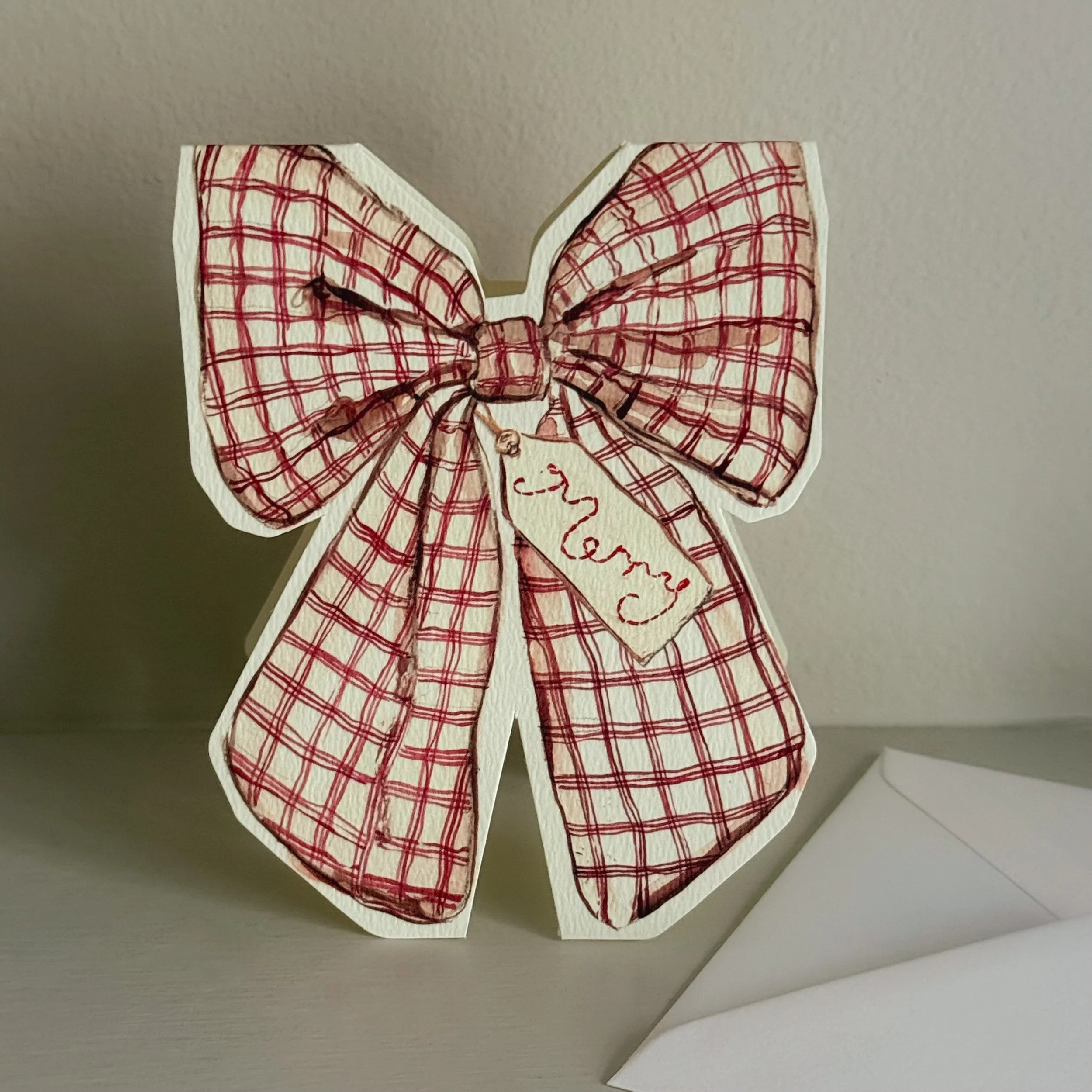 Bow Shaped Christmas Card