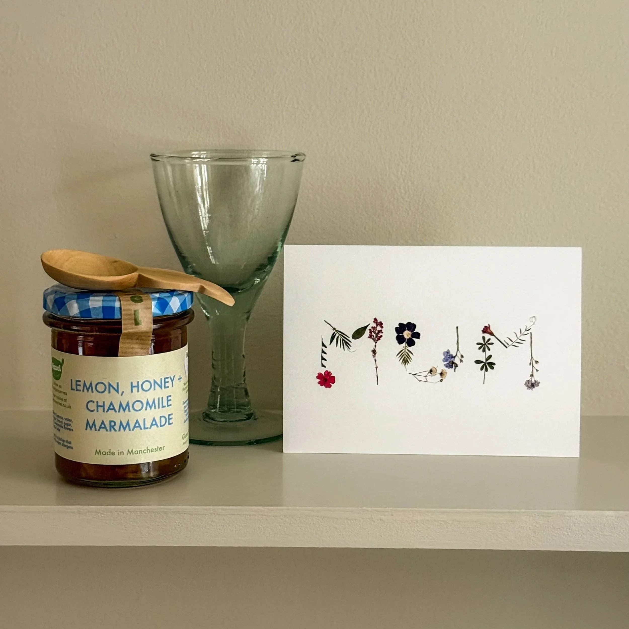 Mum Pressed Flower Print Card