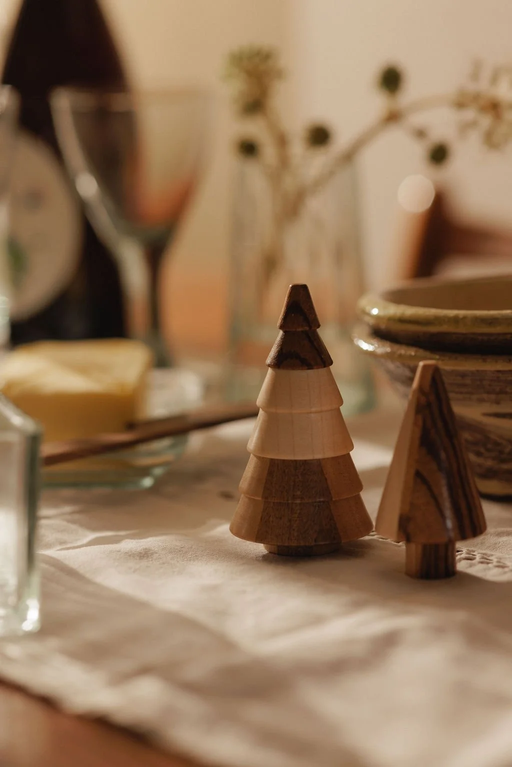 Hand Turned Wood Tree Ornaments