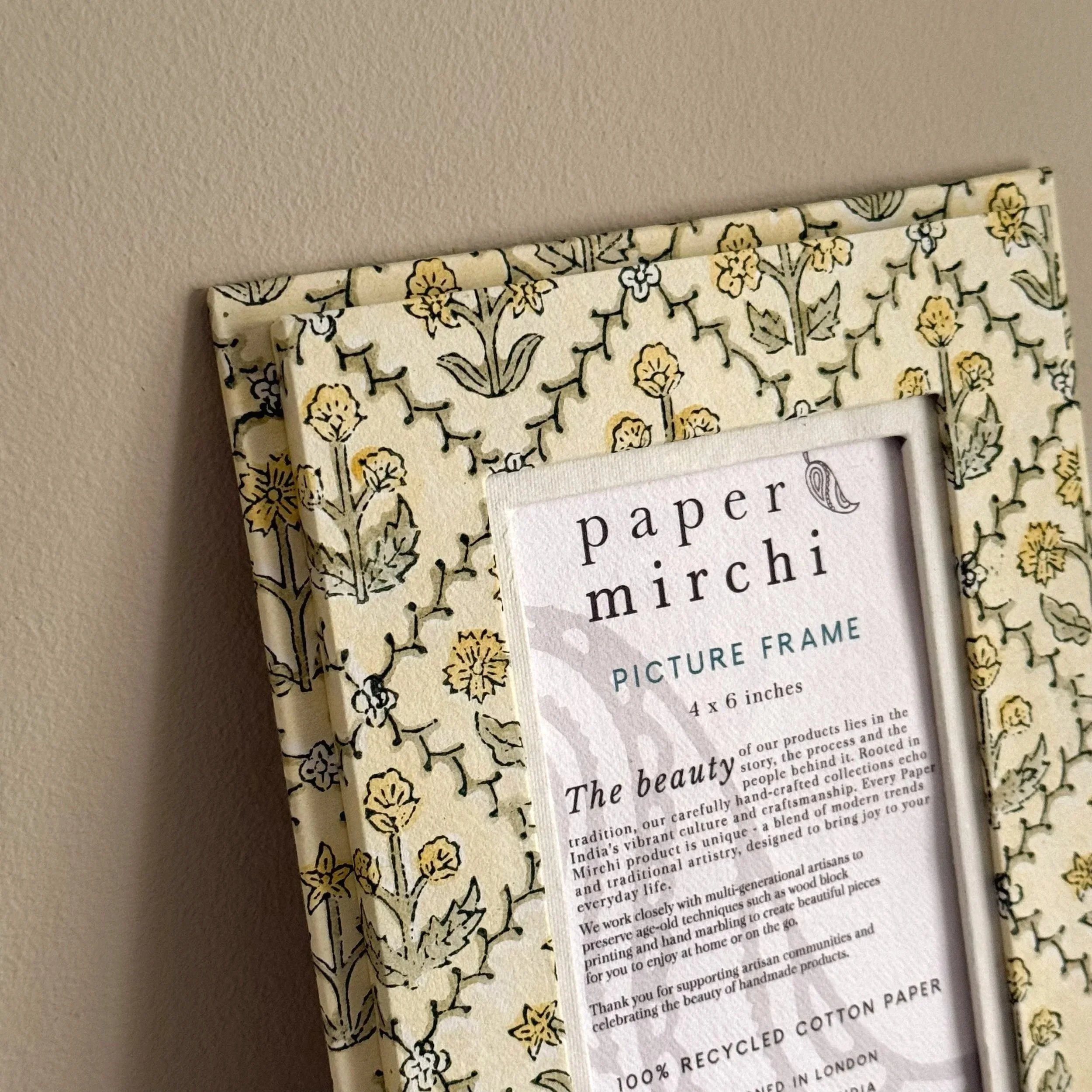 Block Printed Covered Photo Frame