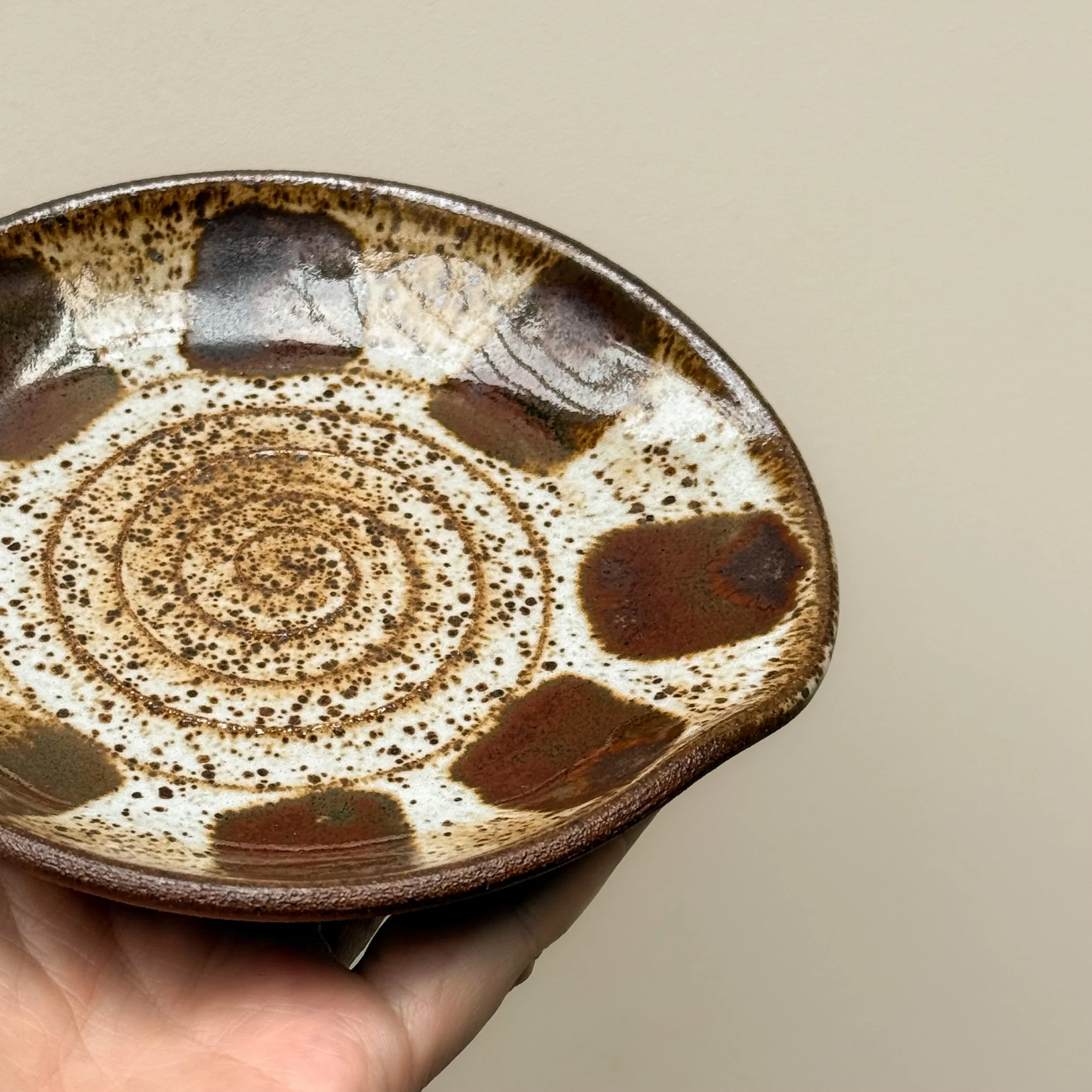 Handmade Ceramic Spoon Rest Brushstrokes Design