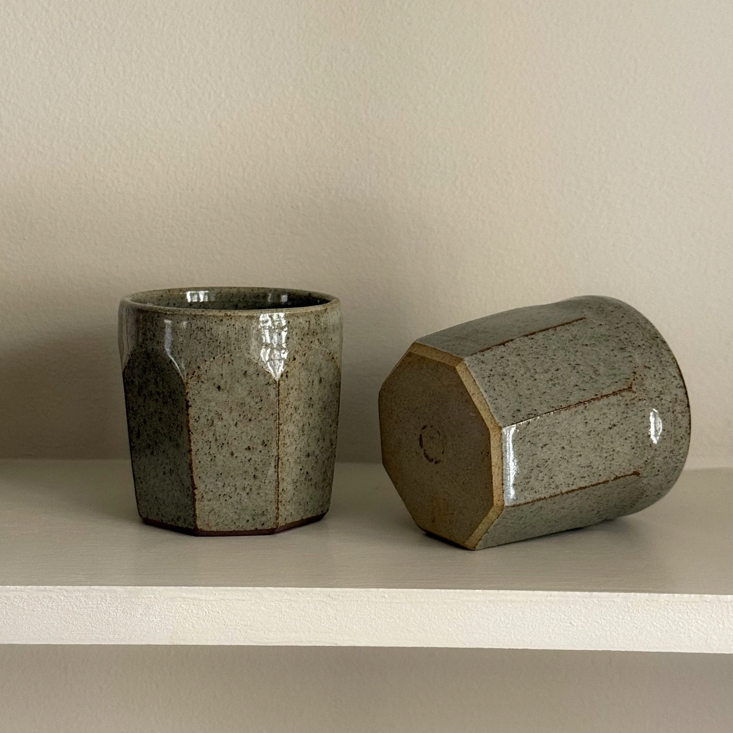 Wood Fired Faceted Coffee Cup