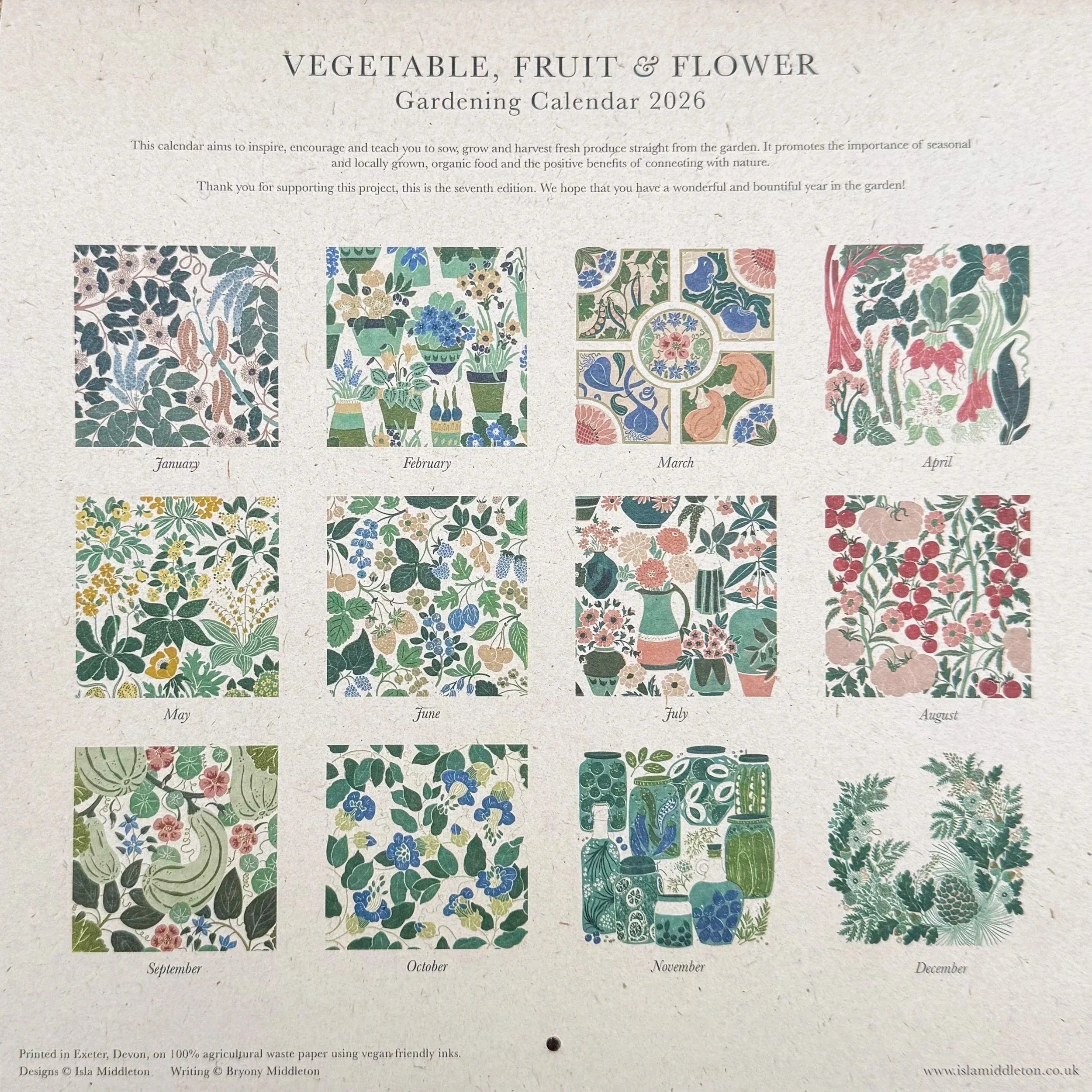 Growing Through The Seasons Calendar 2026