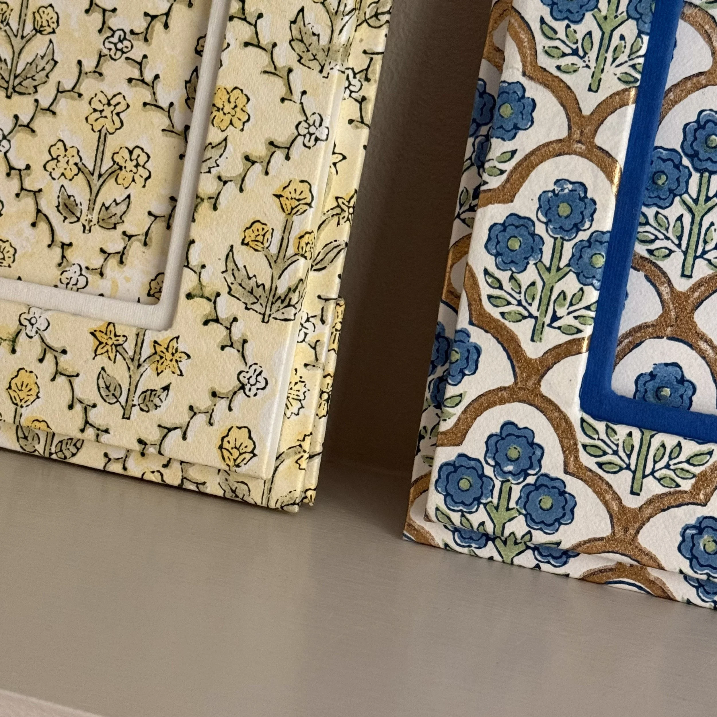 Block Printed Covered Photo Frames