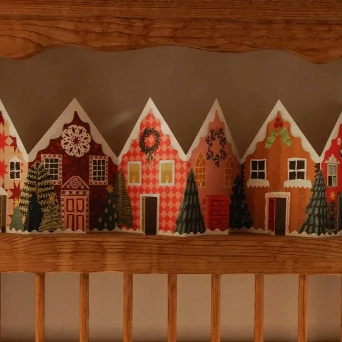 Christmas Houses Concertina Card