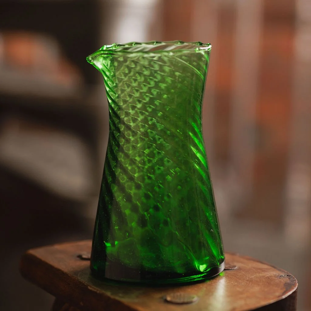 Moroccan Glass Green Carafe Jug